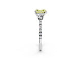 White gold Three-Stone Fancy Yellow Asscher Cut Cut Diamond Pavé Band with Prong Setting_41