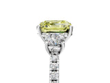 White gold Three-Stone Fancy Yellow Asscher Cut Cut Diamond Pavé Band with Prong Setting_56