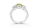 White gold Three-Stone Fancy Yellow Asscher Cut Cut Diamond Ring with Channel Set Band and Four-Prong Setting_15