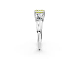 White gold Three-Stone Fancy Yellow Asscher Cut Cut Diamond Ring with Channel Set Band and Four-Prong Setting_38