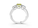 White gold Three-Stone Fancy Yellow Asscher Cut Cut Diamond Ring with Channel Set Band and Four-Prong Setting_39