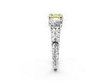 White gold Three-Stone Fancy Yellow Asscher Cut Cut Diamond Ring with Channel-Set Band and Prong Setting_26
