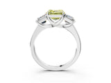 White gold Three-Stone Fancy Yellow Asscher Cut Cut Solitaire Ring with Classic Prong Setting_15