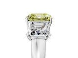 White gold Three-Stone Fancy Yellow Asscher Cut Cut Solitaire Ring with Classic Prong Setting_17