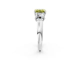 White gold Three-Stone Fancy Yellow Asscher Cut Cut Solitaire Ring with Classic Prong Setting_2