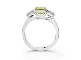 White gold Three-Stone Fancy Yellow Asscher Cut Cut Solitaire Ring with Classic Prong Setting_3