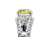 White gold Three-Stone Fancy Yellow Asscher Cut Diamond Engagement Ring with Pave Band and Prong Setting_17