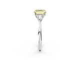 White gold Three-Stone Fancy Yellow Asscher  Cut Diamond Ring with Pear Side Stones in Four-Prong Setting_19