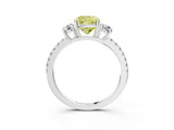 White gold Three-Stone Fancy Yellow Cushion Cut Cut Diamond Pavé Band with Prong Setting_41