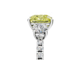 White gold Three-Stone Fancy Yellow Cushion Cut Cut Diamond Pavé Band with Prong Setting_43