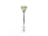 White gold Three-Stone Fancy Yellow Cushion Cut Cut Diamond Pavé Band with Prong Setting_55