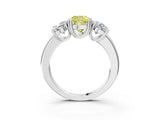 White gold Three-Stone Fancy Yellow Cushion Cut Cut Diamond Ring with Channel Set Band and Four-Prong Setting_15