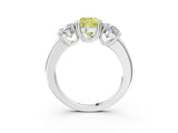 White gold Three-Stone Fancy Yellow Cushion Cut Cut Diamond Ring with Channel Set Band and Four-Prong Setting_40