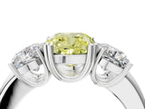 White gold Three-Stone Fancy Yellow Cushion Cut Cut Diamond Ring with Channel Set Band and Four-Prong Setting_41