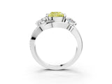 White gold Three-Stone Fancy Yellow Cushion Cut Cut Diamond Split Shank Prong Set Ring_15
