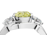 White gold Three-Stone Fancy Yellow Cushion Cut Cut Diamond Split Shank Prong Set Ring_16