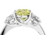 White gold Three-Stone Fancy Yellow Cushion Cut Cut Solitaire Ring with Classic Prong Setting_16