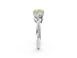 White gold Three-Stone Fancy Yellow Cushion Cut Diamond Channel Set Engagement Ring with Prong Setting_38