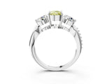 White gold Three-Stone Fancy Yellow Cushion Cut Diamond Channel Set Engagement Ring with Prong Setting_39