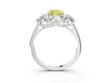 White gold Three-Stone Fancy Yellow Cushion Cut Diamond Engagement Ring with Prong Setting_18