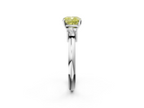 White gold Three-Stone Fancy Yellow Cushion  Cut Diamond Solitaire with Prong Setting and Classic Band_45