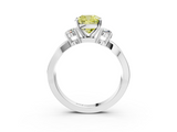 White gold Three-Stone Fancy Yellow Cushion  Cut Diamond Twist Band with Prong Setting_40