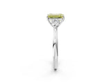White gold Three-Stone Fancy Yellow Emerald Cut Brilliant Diamond Solitaire Ring with Tapered Band and Four-Prong Setting_33