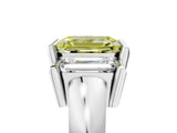 White gold Three Stone Fancy Yellow Emerald Cut Cut Channel Set Diamond Ring_29
