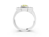 White gold Three Stone Fancy Yellow Emerald Cut Cut Channel Set Diamond Ring_39