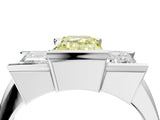 White gold Three Stone Fancy Yellow Emerald Cut Cut Channel Set Diamond Ring_40