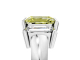 White gold Three Stone Fancy Yellow Emerald Cut Cut Channel Set Diamond Ring_41