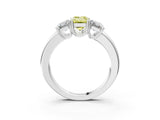White gold Three-Stone Fancy Yellow Emerald Cut Cut Diamond Ring with Channel Set Band and Four-Prong Setting_15