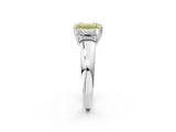 White gold Three-Stone Fancy Yellow Emerald Cut Cut Diamond Ring with Channel Set Band and Four-Prong Setting_38