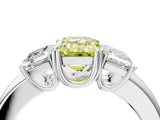 White gold Three-Stone Fancy Yellow Emerald Cut Cut Diamond Ring with Channel Set Band and Four-Prong Setting_40