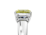 White gold Three-Stone Fancy Yellow Emerald Cut Cut Diamond Ring with Channel Set Band and Four-Prong Setting_41