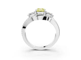White gold Three-Stone Fancy Yellow Emerald Cut Cut Diamond Split Shank Prong Set Ring_15