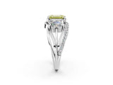 White gold Three-Stone Fancy Yellow Emerald Cut Cut Diamond Split Shank Prong Set Ring_26