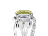 White gold Three-Stone Fancy Yellow Emerald Cut Cut Diamond Split Shank Prong Set Ring_29