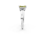 White gold Three-Stone Fancy Yellow Emerald Cut Cut Solitaire Ring with Classic Prong Setting_14