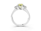White gold Three-Stone Fancy Yellow Emerald Cut Cut Solitaire Ring with Classic Prong Setting_15
