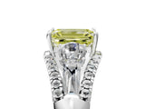 White gold Three-Stone Fancy Yellow Emerald Cut Diamond Engagement Ring with Pave Band and Prong Setting_17