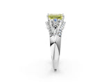 White gold Three-Stone Fancy Yellow Emerald Cut Diamond Engagement Ring with Pave Band and Prong Setting_26