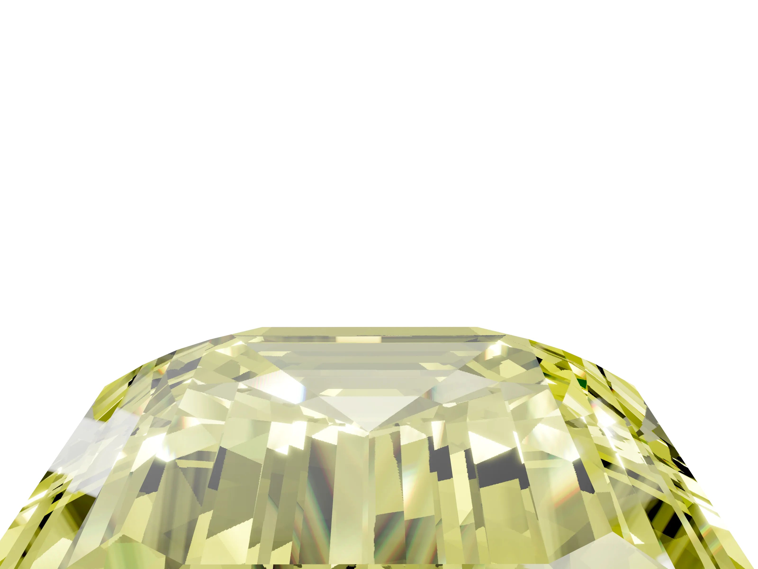 White gold Three-Stone Fancy Yellow Emerald Cut Diamond Engagement Ring with Pave Band and Prong Setting_4