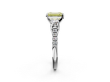 White gold Three-Stone Fancy Yellow Emerald  Cut Diamond Pavé Band with Four-Prong Setting_30