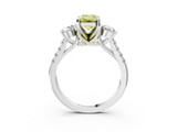 White gold Three-Stone Fancy Yellow Emerald  Cut Diamond Pavé Band with Four-Prong Setting_31