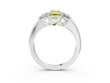 White gold Three-Stone Fancy Yellow Emerald  Cut Diamond Ring with Channel-Set Band and Four-Prong Setting_50