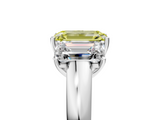 White gold Three-Stone Fancy Yellow Emerald  Cut Diamond Ring with Channel-Set Band and Four-Prong Setting_52