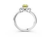 White gold Three-Stone Fancy Yellow Emerald  Cut Diamond Solitaire with Prong Setting and Classic Band_44