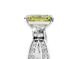 White gold Three-Stone Fancy Yellow Emerald  Cut Diamond Twist Band with Prong Setting_72