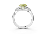 White gold Three-Stone Fancy Yellow Heart Cut Brilliant Diamond Solitaire Ring with Tapered Band and Four-Prong Setting_34